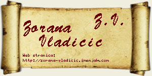Zorana Vladičić vizit kartica